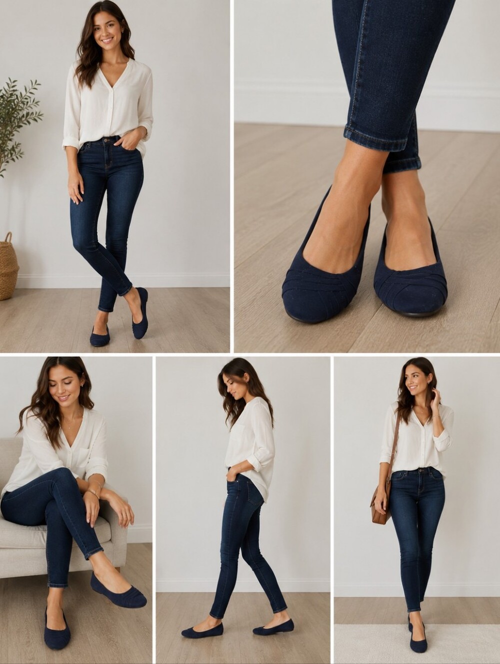 🍈 American Eagle Navy Blue Size 8 Ballet Flats
